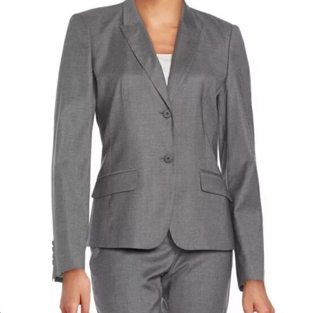 BOSS HUGO BOSS Jadena Jacket Blazer Stretch Wool Two Button Gray